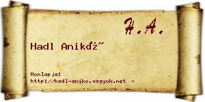 Hadl Anikó névjegykártya